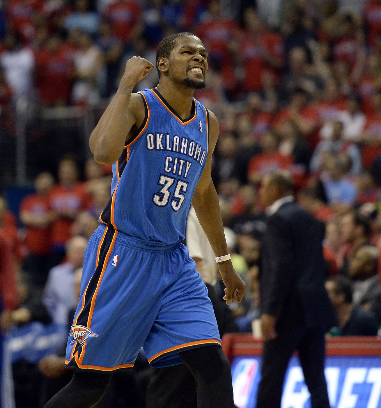 Imagen del alero de los Oklahoma City Thunder Kevin Durant durante el sexto partido.