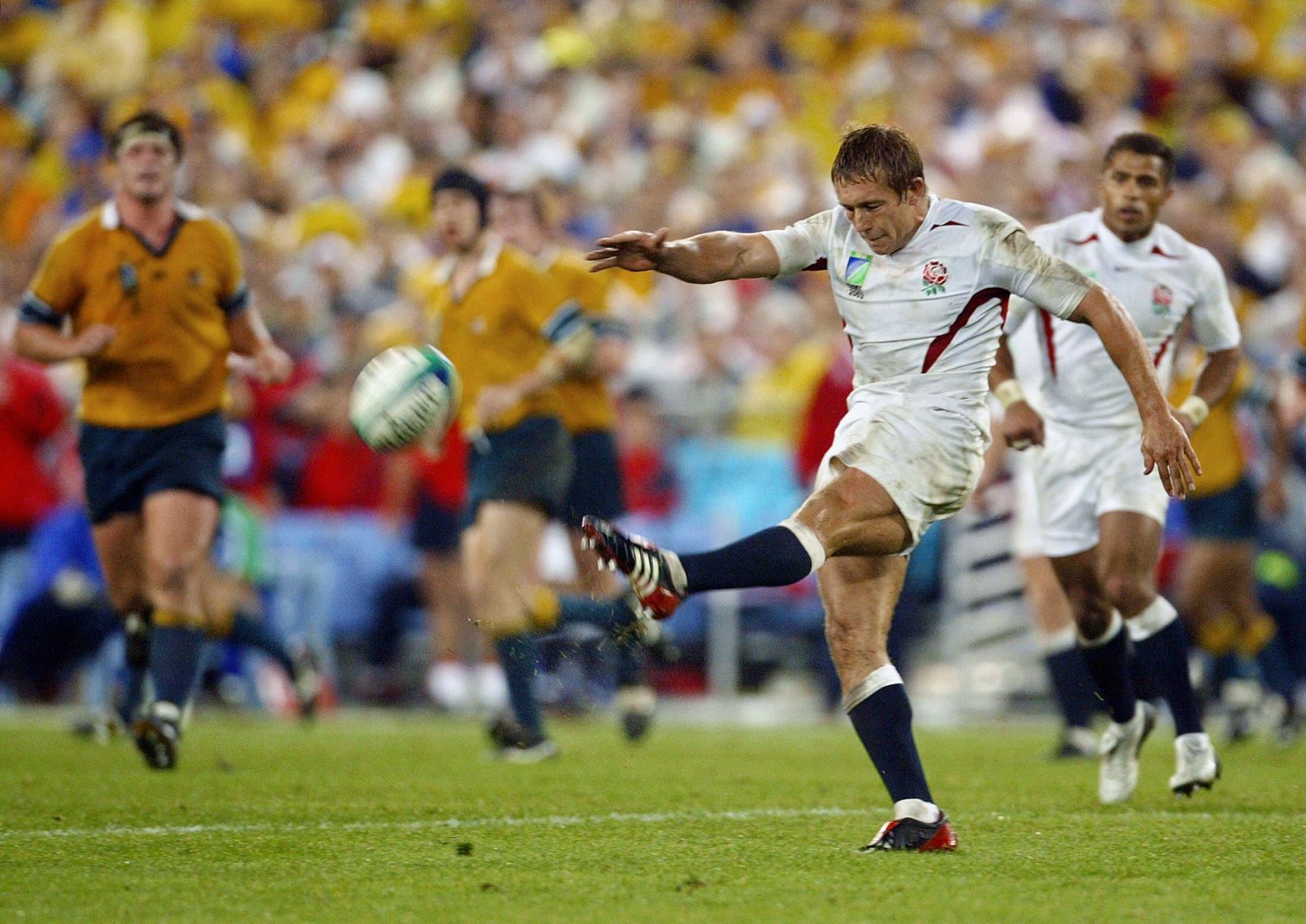 Imagen del apertura inglés Jonny Wilkinson durante la final del Mundial de Australia de 2003.