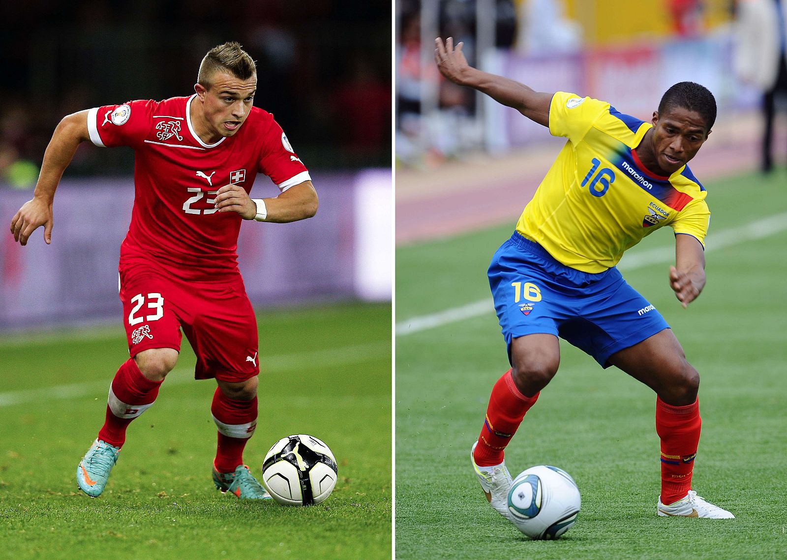 El suizo Xhaqiri y el ecuatoriano Antonio Valencia