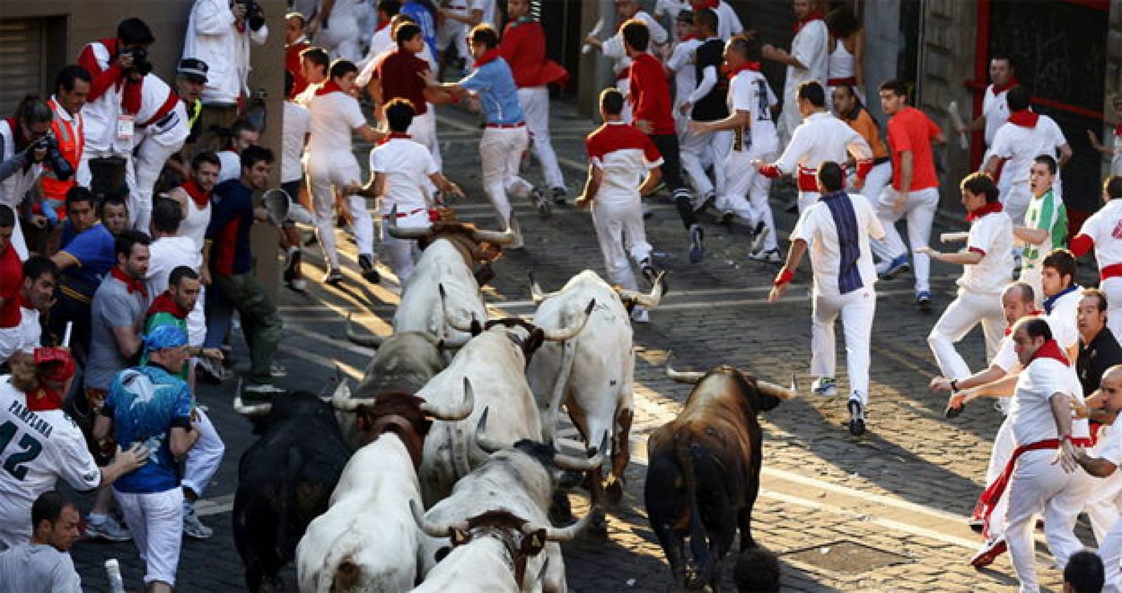 Uno de los encierros de 2013 con toros de Torrestrella