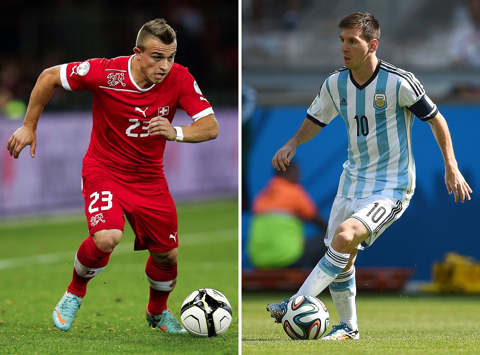 Xerdan Shaquiri, estrella de Suiza, ante Leo Messi, de Argentina