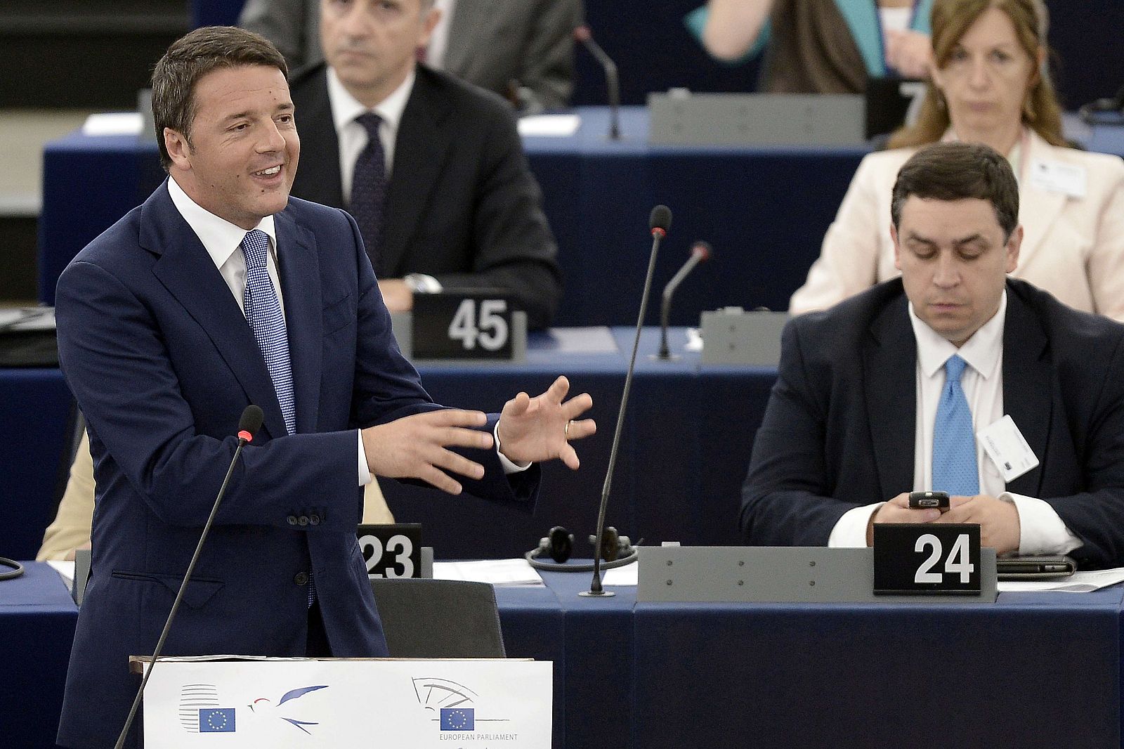 Renzi en el Parlamento Europeo
