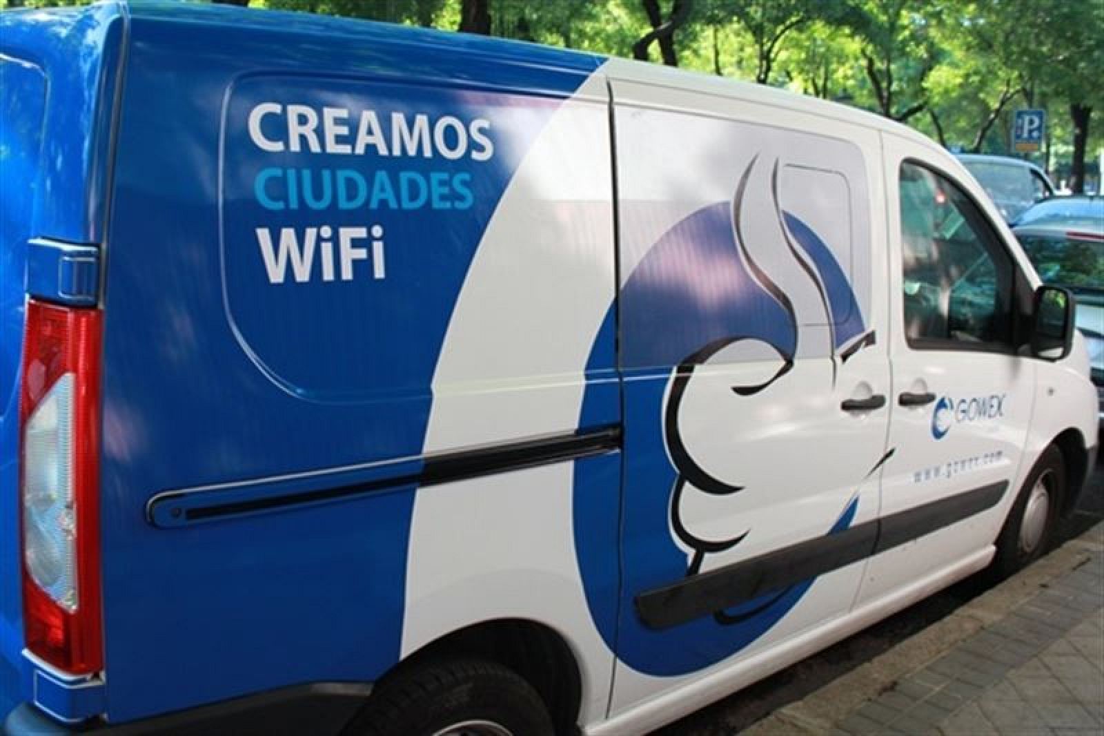 Una furgoneta de Gowex en la calle