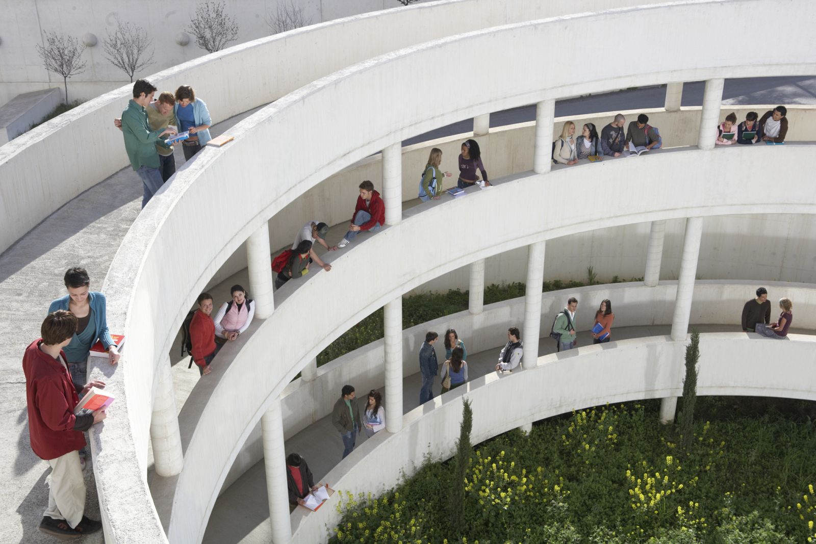 Estudiantes en la universidad.