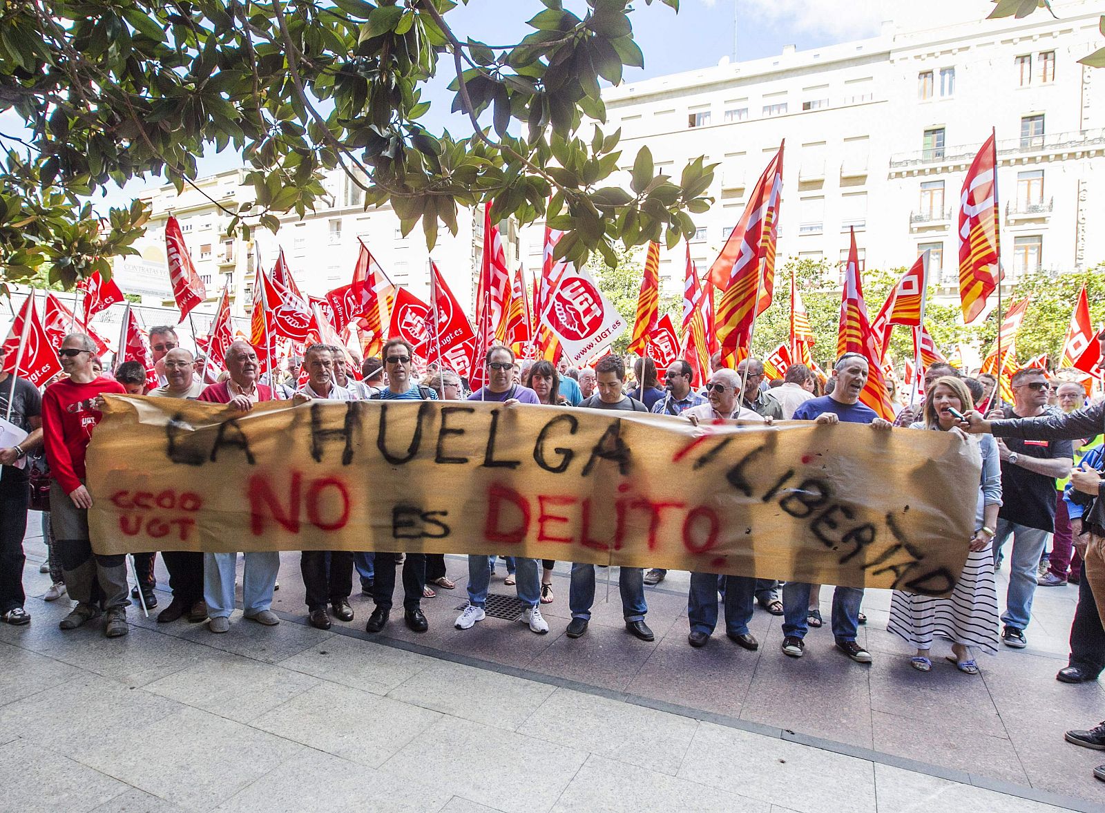 CCOO Y UGT ARAGÓN DENUNCIAN LA "CRIMINALIZACIÓN" AL DERECHO A HUELGA Y LA LIBERTAD SINDICAL