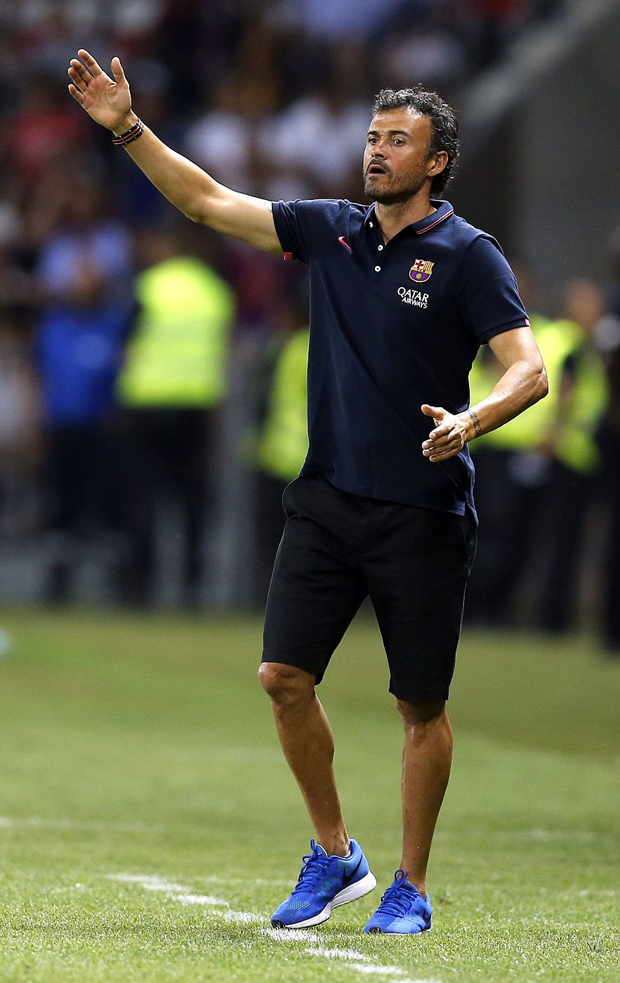 Luis Enrique, en el partido contra el Niza