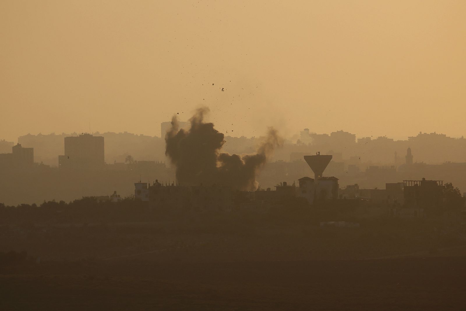 Smoke rises in the Gaza Strip after an Israeli strike