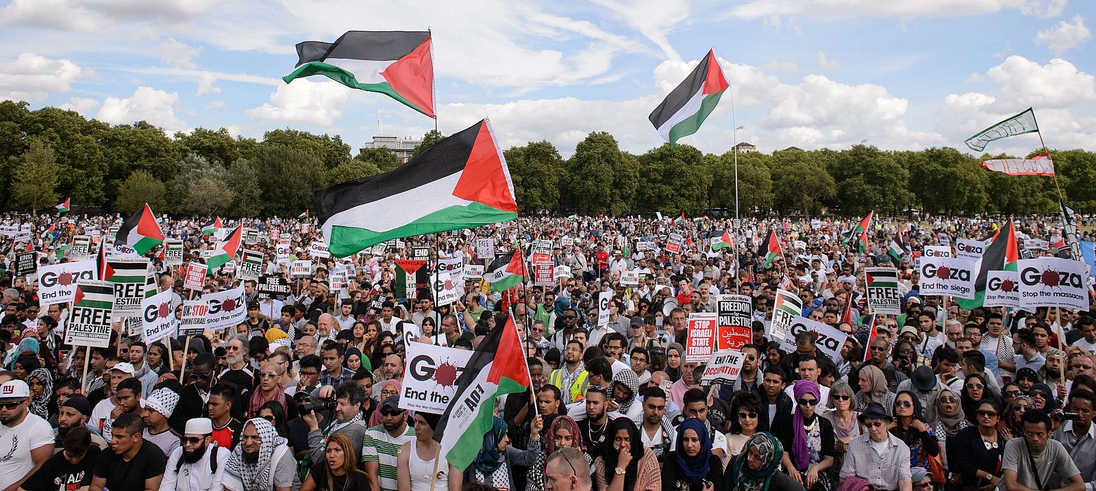 Manifestación en Londres contra la ofensiva israelí en Gaza