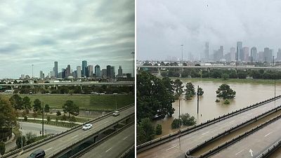 El antes y el después en Houston tras el paso del huracán Harvey