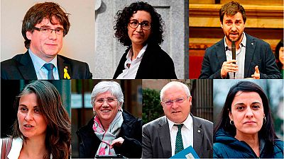 Así está la situación judicial de los siete políticos independentistas huidos de España