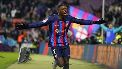 El Barcelona aprovecha la roja de Brais y se mete en semifinales con una exhibición de Dembelé