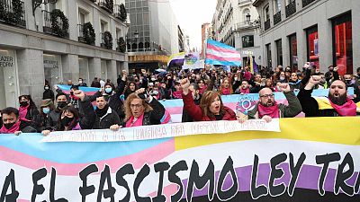 Personas trans se manifiestan en Madrid al grito de 'Contra el fascismo, Ley trans ya'