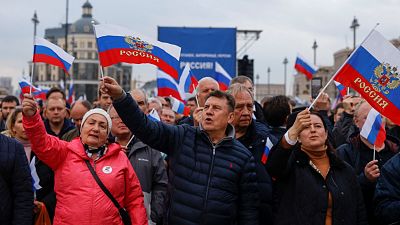 Una abarrotada plaza Roja celebra en Moscú la anexión de Putin de cuatro regiones ucranianas en plena guerra