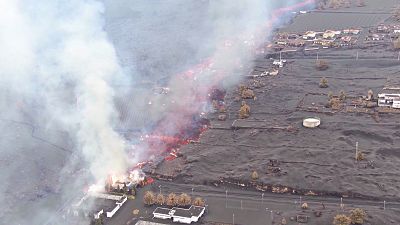Una nueva colada del volcán de La Palma arrasa el cementerio de Las Manchas