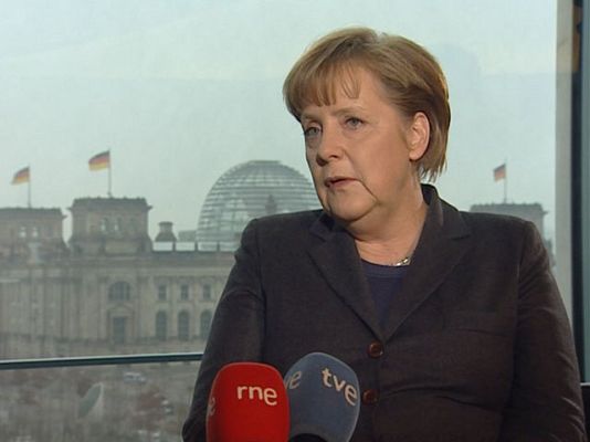 Telediario 1 - Entrevista a Angela Merkel