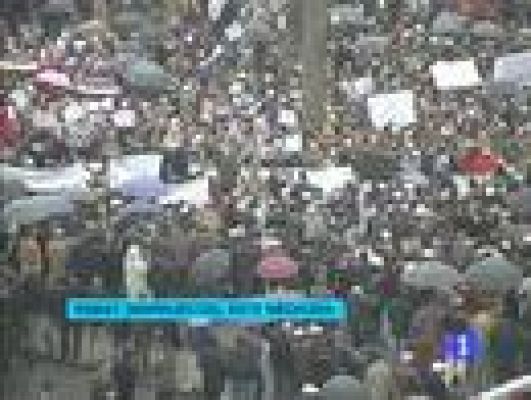 Telediario 1 - Protestas también en Marruecos