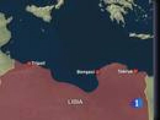 Telediario 1 - Zonas libres del control de Gadafi