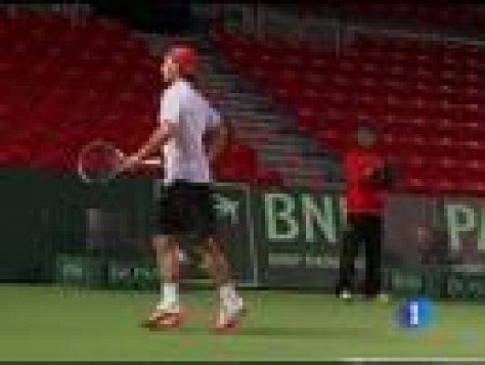 Telediario 1 - Equipo Davis entrena en Charleroi