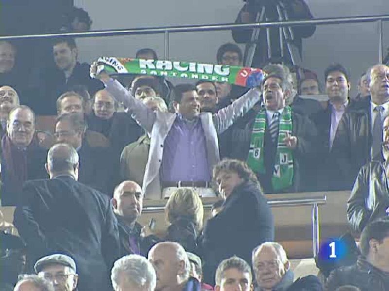 El empresario propietario del Racing de Santander dio rienda suelta a sus emociones durante el Racing-Real Madrid, pero en cambio Florentino Pérez se mostró más comedido que en Lyon