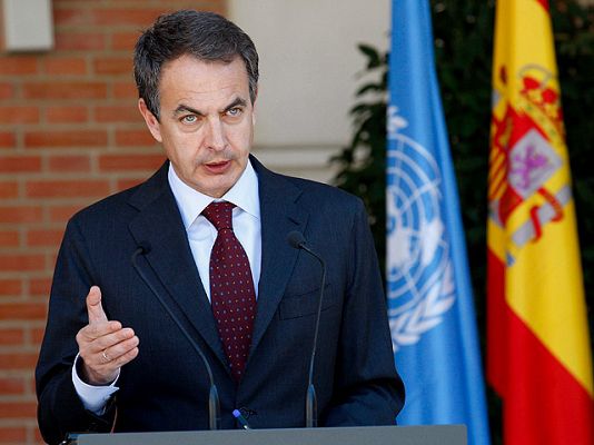 Telediario 1 - Zapatero envía aviones a Líbia