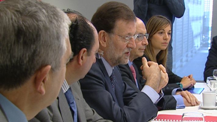 Telediario 1 - Rajoy se reúne con empresarios