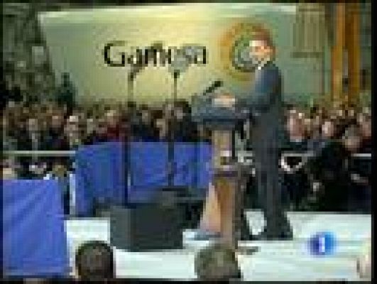 Telediario 1 - Obama ha visitado Gamesa