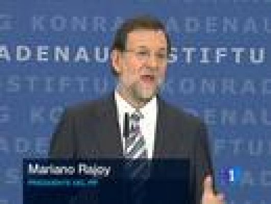 Telediario 1 - Rajoy se reúne con Merkel