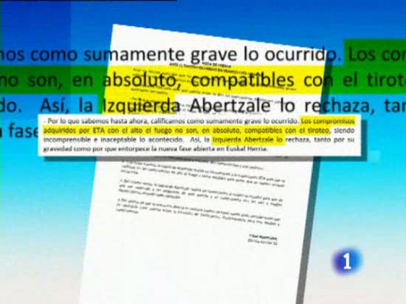 Bildu admite que el tiroteo va contra el Acuerdo de Gernika, que exigía a ETA una tregua