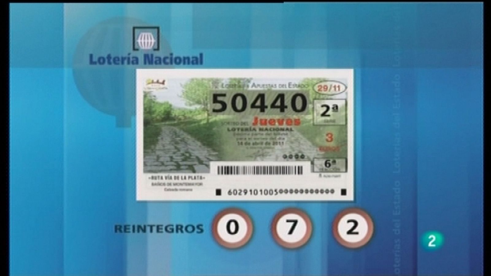 Loterías: Lotería diaria - 14/04/11 | RTVE Play