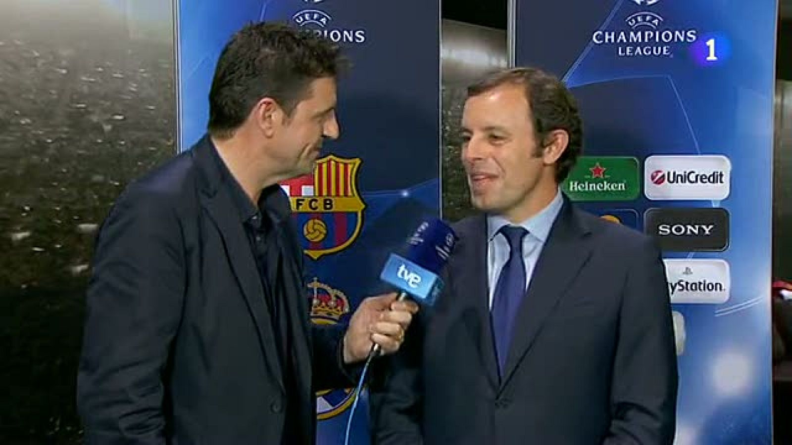 Sandro Rosell, presidente del Barcelona, afirmó tras la clasificación de su equipo a la final de Liga de Campeones tras eliminar al Real Madrid, que "ha ganado el fútbol, han triunfado los valores" de su club
