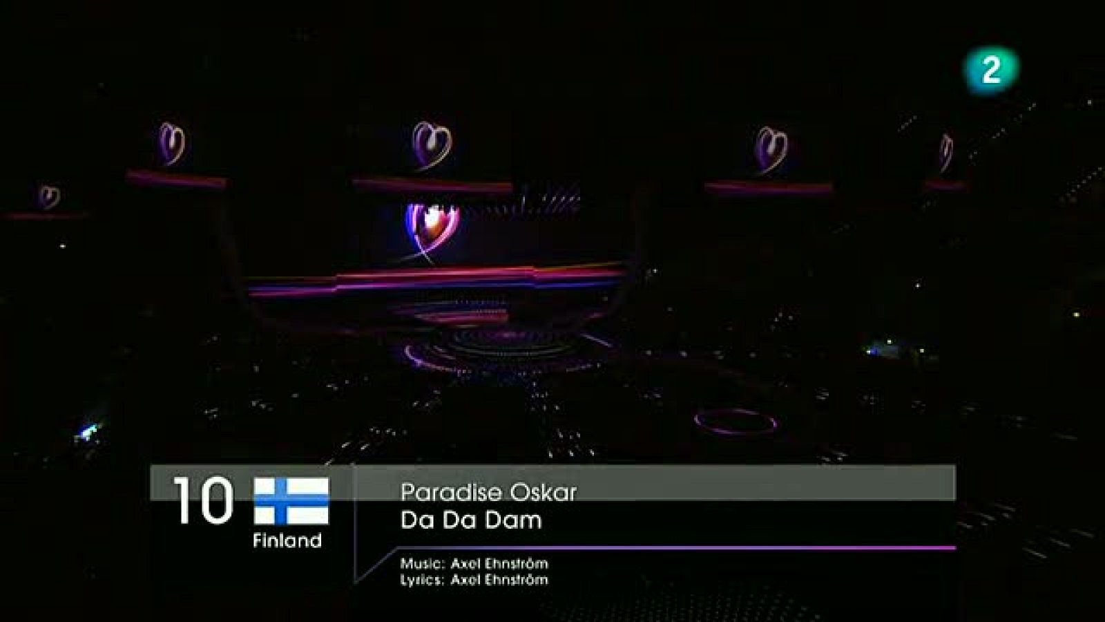 Paradise Oskar ha interpretado el tema "Da Da Dam" por Finlandia