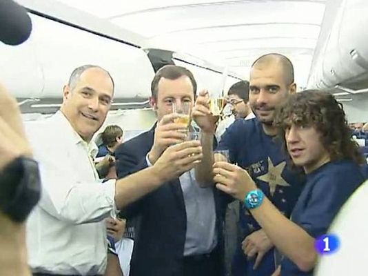 El Barça lo festejó en el avión