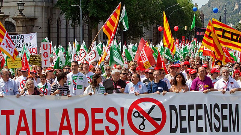  Manifestación en Barcelona contra los recortes del Gobierno catalán