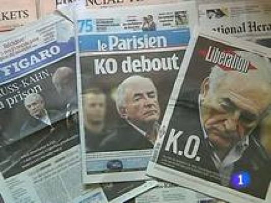 Telediario 1 - Strauss Kahn y socialismo francés