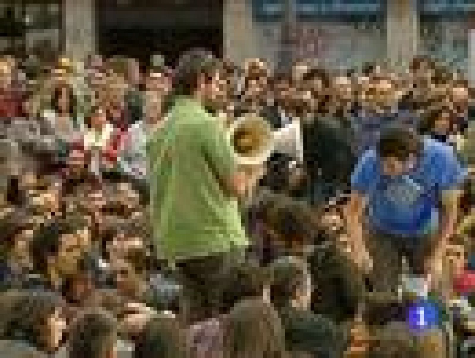 Cuarto día de acampada en la Puerta del Sol.