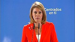 María Dolores de Cospedal, emocionada, agradece a los ciudadanos su victoria