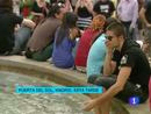 Telediario 1 - Los acampados en Sol comienzan su segunda semana de protesta