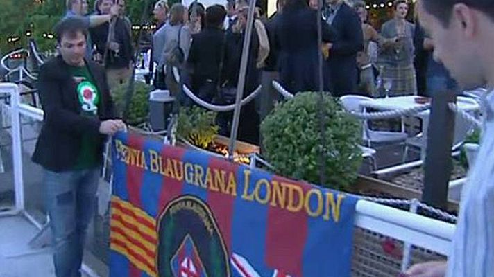 Telediario 1 - Londres, tomado por los culés