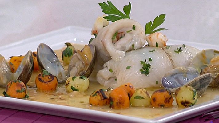 RTVE Cocina - Rollos de gallo en salsa de almejas