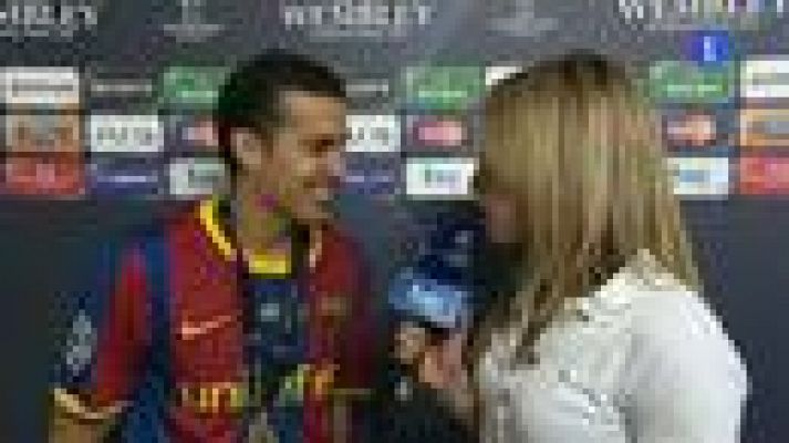 Champions League - Pedro: "Se lo dedicamos a la afición"