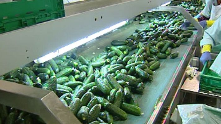 Telediario 1 - Problemas con los pepinos españoles