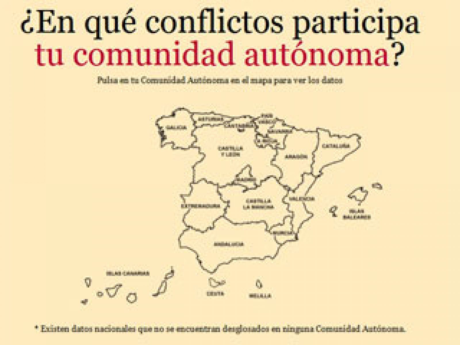 ¿En qué conflictos armados participa tu comunidad autónoma?