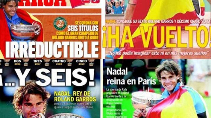 Telediario 1 - Nadal se lleva todas las portadas