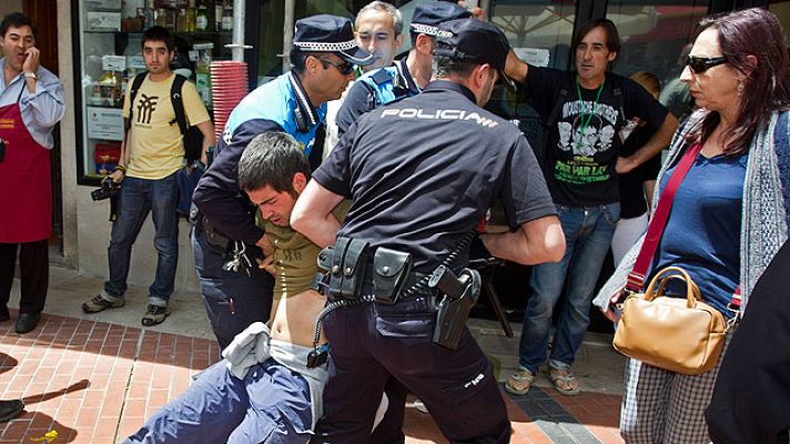 Telediario 1 - Protestas de los Indignados