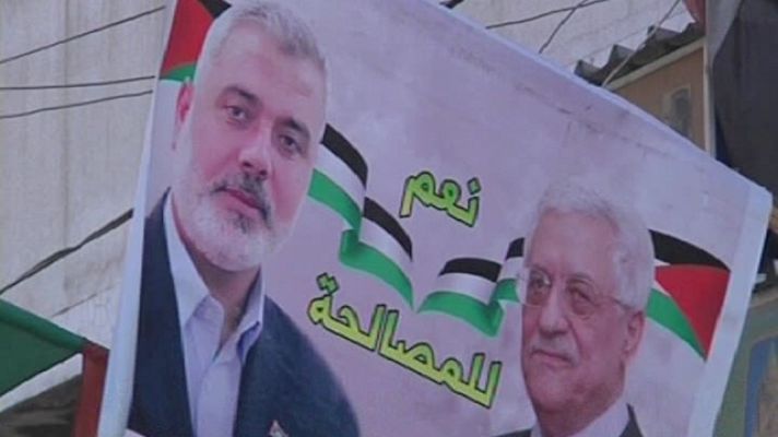 Telediario 1 - Gobierno de unidad en Palestina