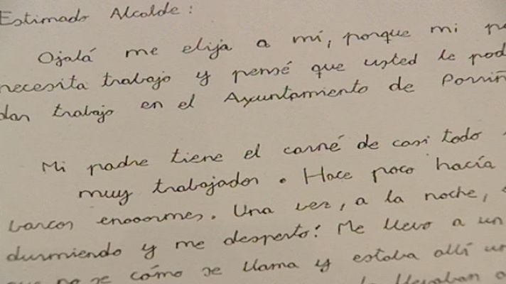 Telediario 1 - Un hijo consigue trabajo a su padre