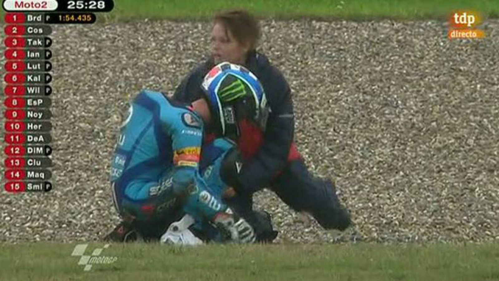 El pequeño de los hermanos Espargaró se ha ido al suelo en los libres de la mañana y se ha dado un fuerte golpe en la cabeza. Finalmente, todo se ha quedado en un susto.