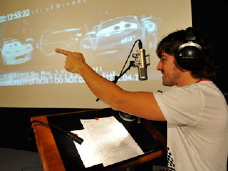 Fernando Alonso, en el doblaje de 'Cars 2'.