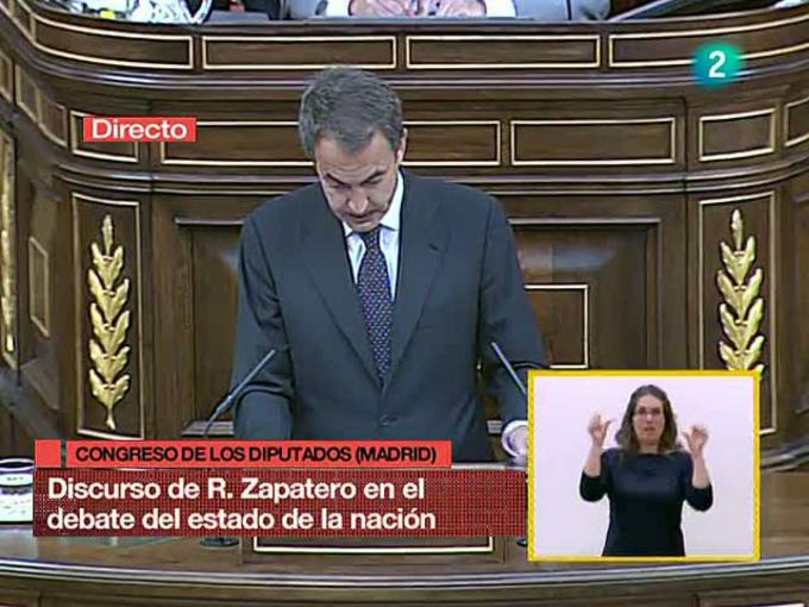 Debate sobre el Estado de la Nación: Zapatero: "España ha pasado de una recesión a una lenta recuperación" | RTVE Play
