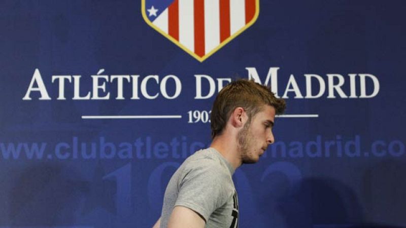 El joven guardameta español, David de Gea, ha reconocido que estaba viviendo un "momento difícil" en la rueda de prensa de despedida como jugador del Atlético de Madrid.
